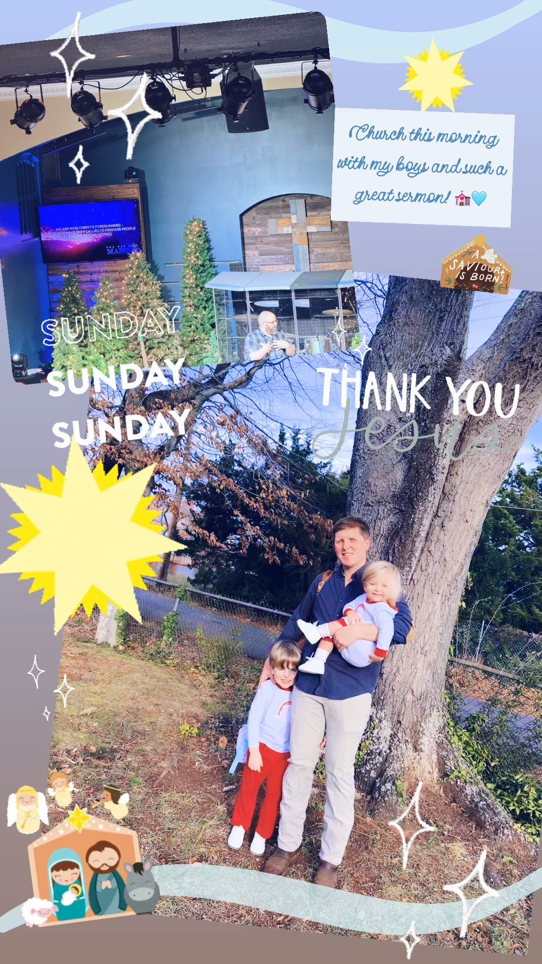 Church this morning with my boys and such a great sermon! 💒🩵