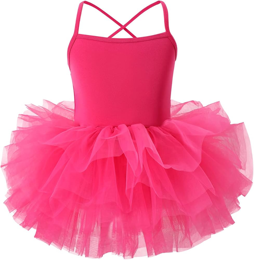 KARETT Toddler Girls Ballet Leotards with Backless Criss Cross Strap Sleeveless Ballerina Tutu Dr... | Amazon (US)