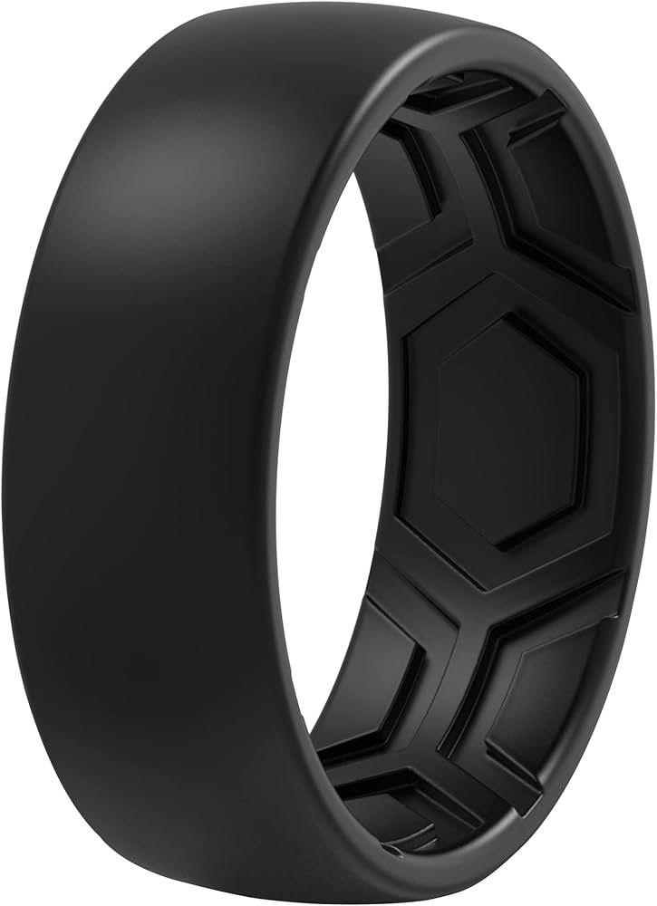 ThunderFit Silicone Rings for Men - 7 Rings / 4 Rings / 1 Ring - Breathable Patterned Design Wedd... | Amazon (US)