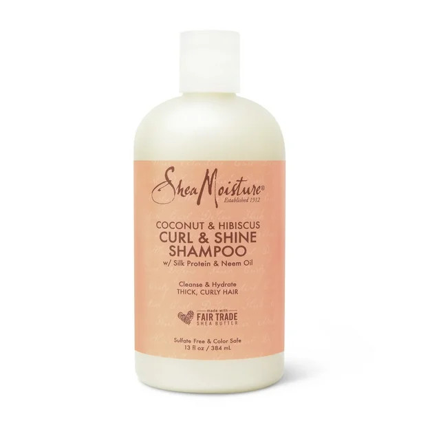 SheaMoisture Coconut and Hibiscus Curl and Shine Coconut Paraben Free Shampoo for Curly Hair 13 o... | Walmart (US)