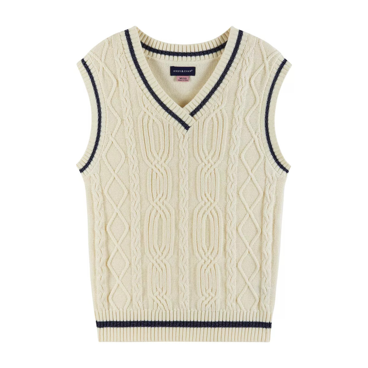 Andy & Evan Kids  Girls Cable Knit Sweater Vest in White, Size 7-8. | Target