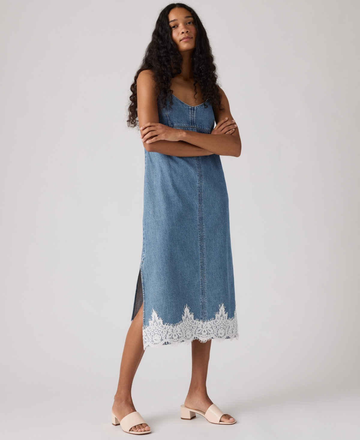 Levi's Women's 90s Denim Sleeveless V-Neck Slip Dress - Slipped My Mind | Macy's