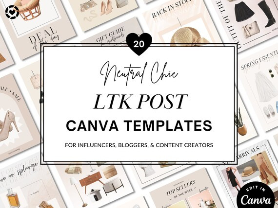 20 LTK Canva Templates: Neutral Chic  Blogger  Influencer  - Etsy | Etsy (US)