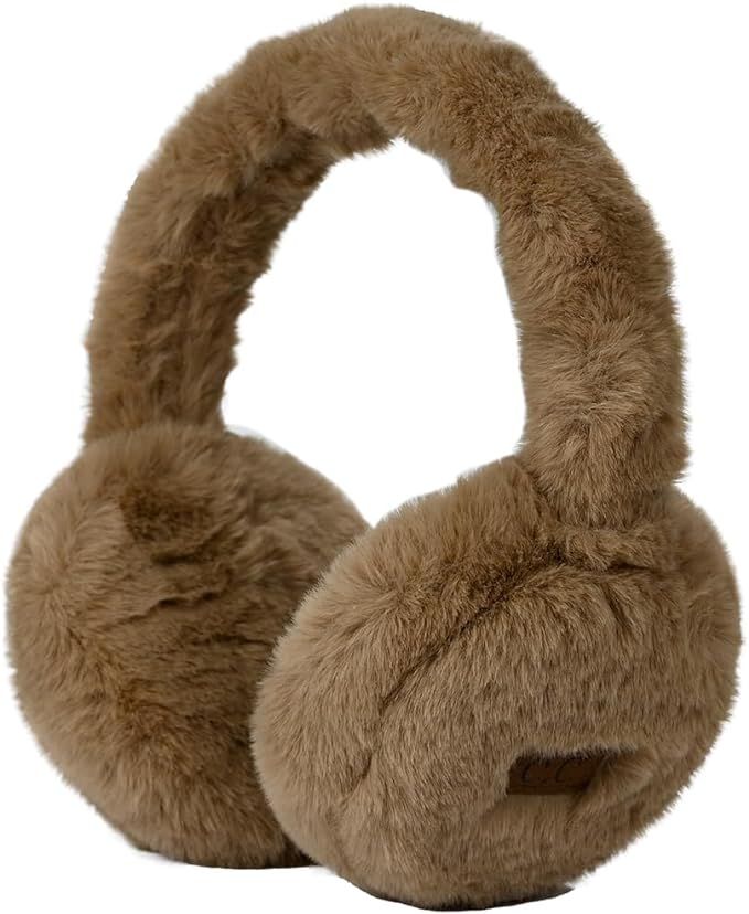Funky Junque Winter Ear Muffs for Women Warm Fuzzy Faux Fur Adjustable Ear Warmer Head Band Cold ... | Amazon (US)