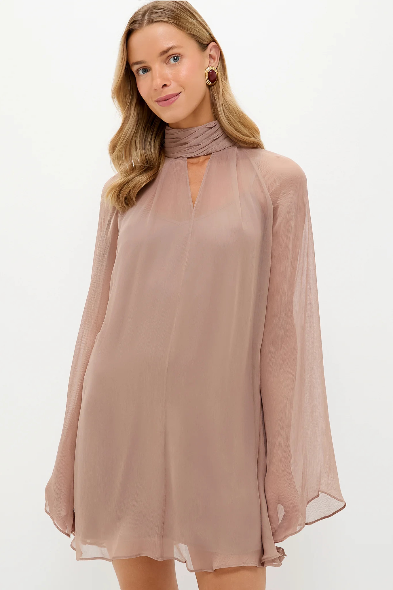 Taupe Esther Mini Dress | Tuckernuck (US)