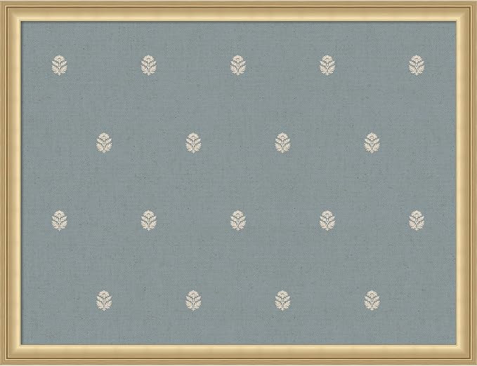Kate and Laurel Framed Fabric Magnetic Board 26 x 20, Blue Botanical Block Print Printed Linen Ca... | Amazon (US)