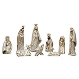 Creative Co-Op 1-1/2"H-5-3/4 H Stoneware Nativity, Reactive Glaze, Beige & White, Set of 9 (Each ... | Amazon (US)
