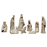 Creative Co-Op 1-1/2"H-5-3/4 H Stoneware Nativity, Reactive Glaze, Beige & White, Set of 9 (Each ... | Amazon (US)