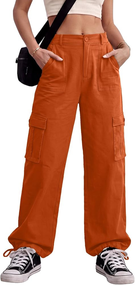 Lepunuo Women's High Waisted Cargo Pants Travel Y2K Streetwear Baggy Stretchy Pants with 6 Pocket... | Amazon (US)