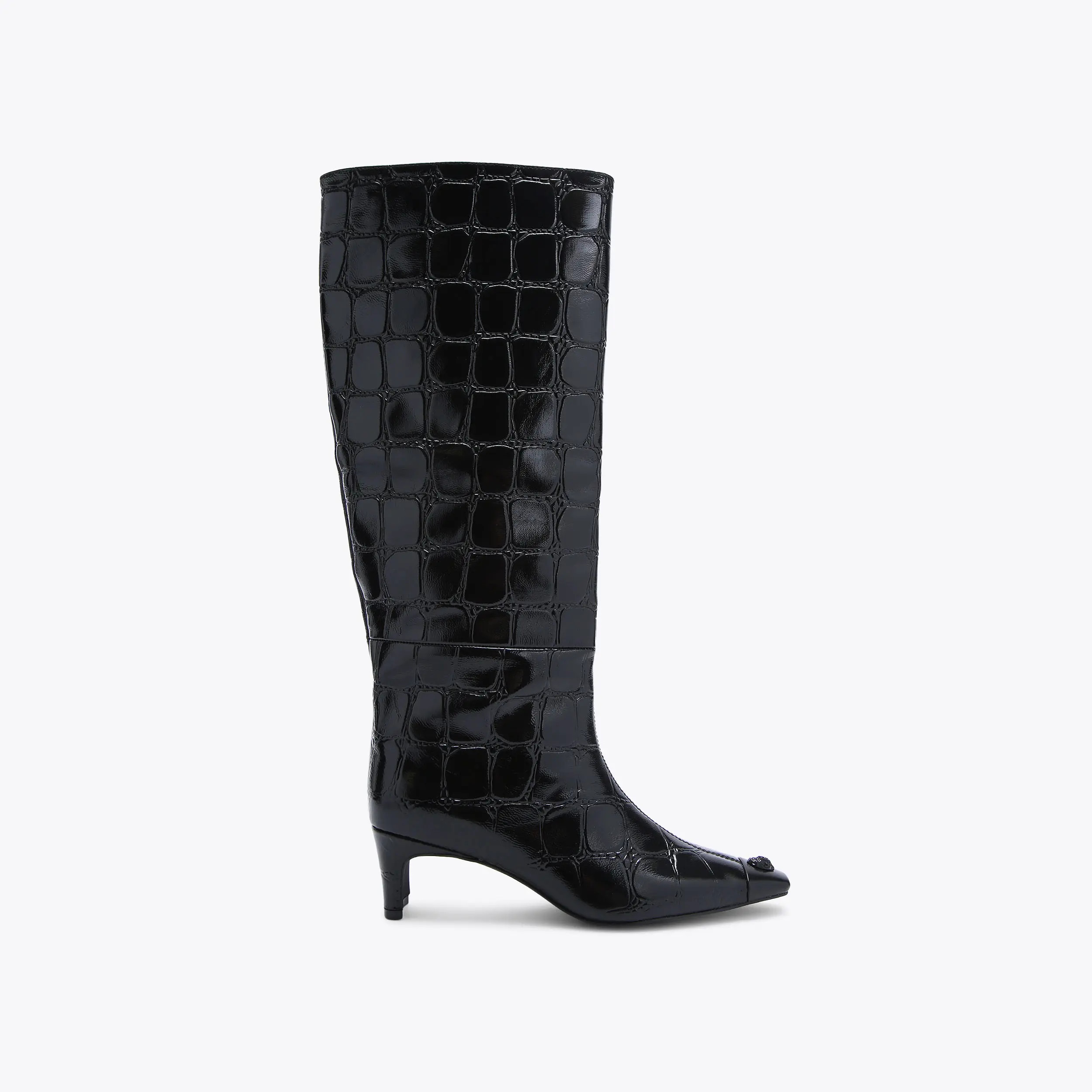 REGENT KNEE BOOT Black Croc Knee High Boot by KURT GEIGER LONDON | Kurt Geiger UK