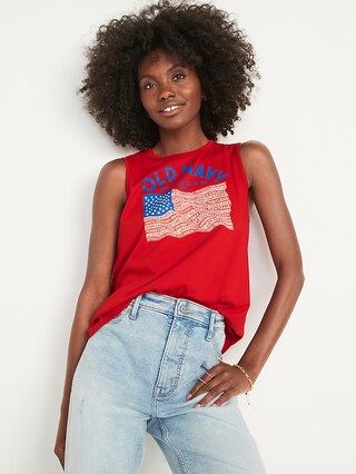 2022 &#x22;United States of All&#x22; Flag Graphic Sleeveless T-Shirt for Women | Old Navy (US)