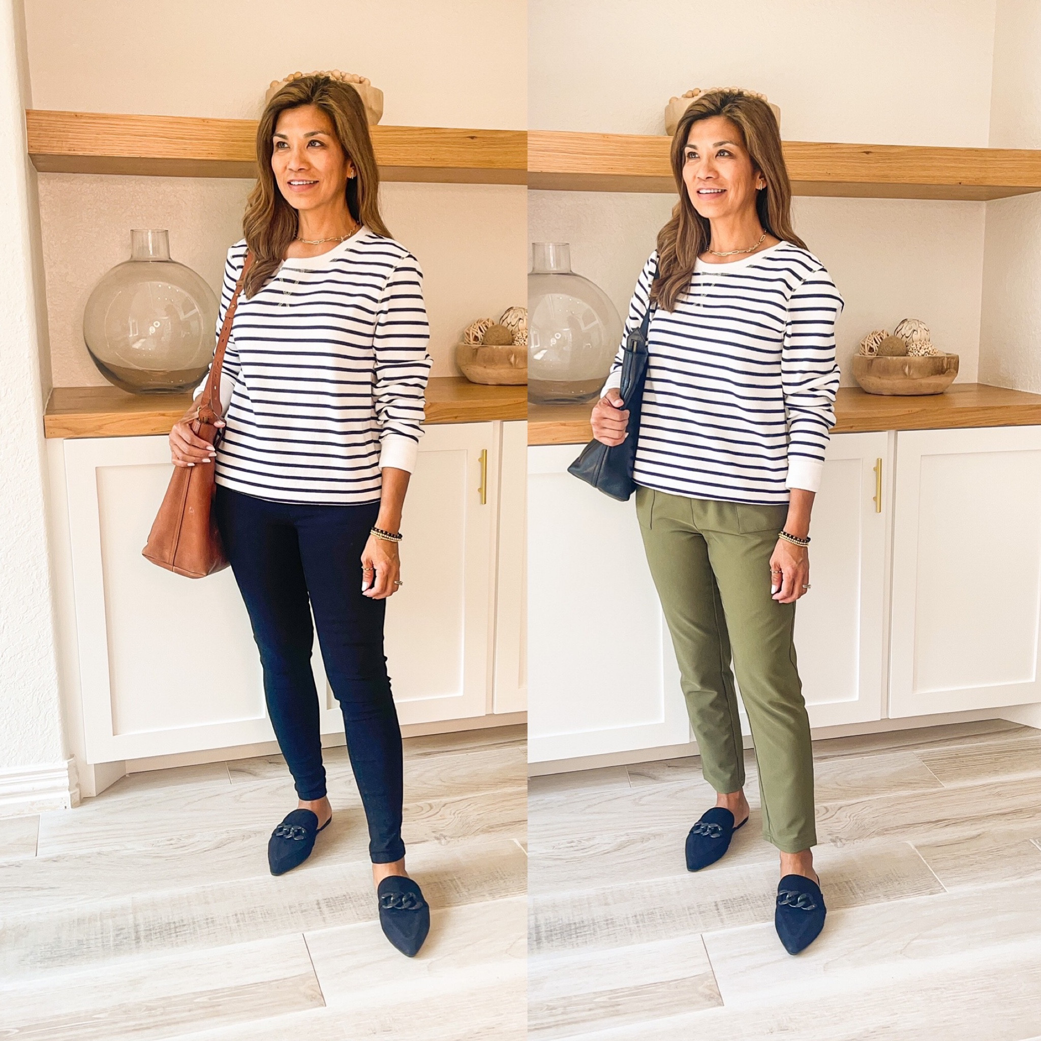 Teacher Outfit, Amazon finds
Striped sweatshirt in small tts
Black pants in Small, short  length tts
Olive pants in small tts
Shoes fit tts
Madewell tote bags 

#LTKunder50 #LTKworkwear #LTKSeasonal