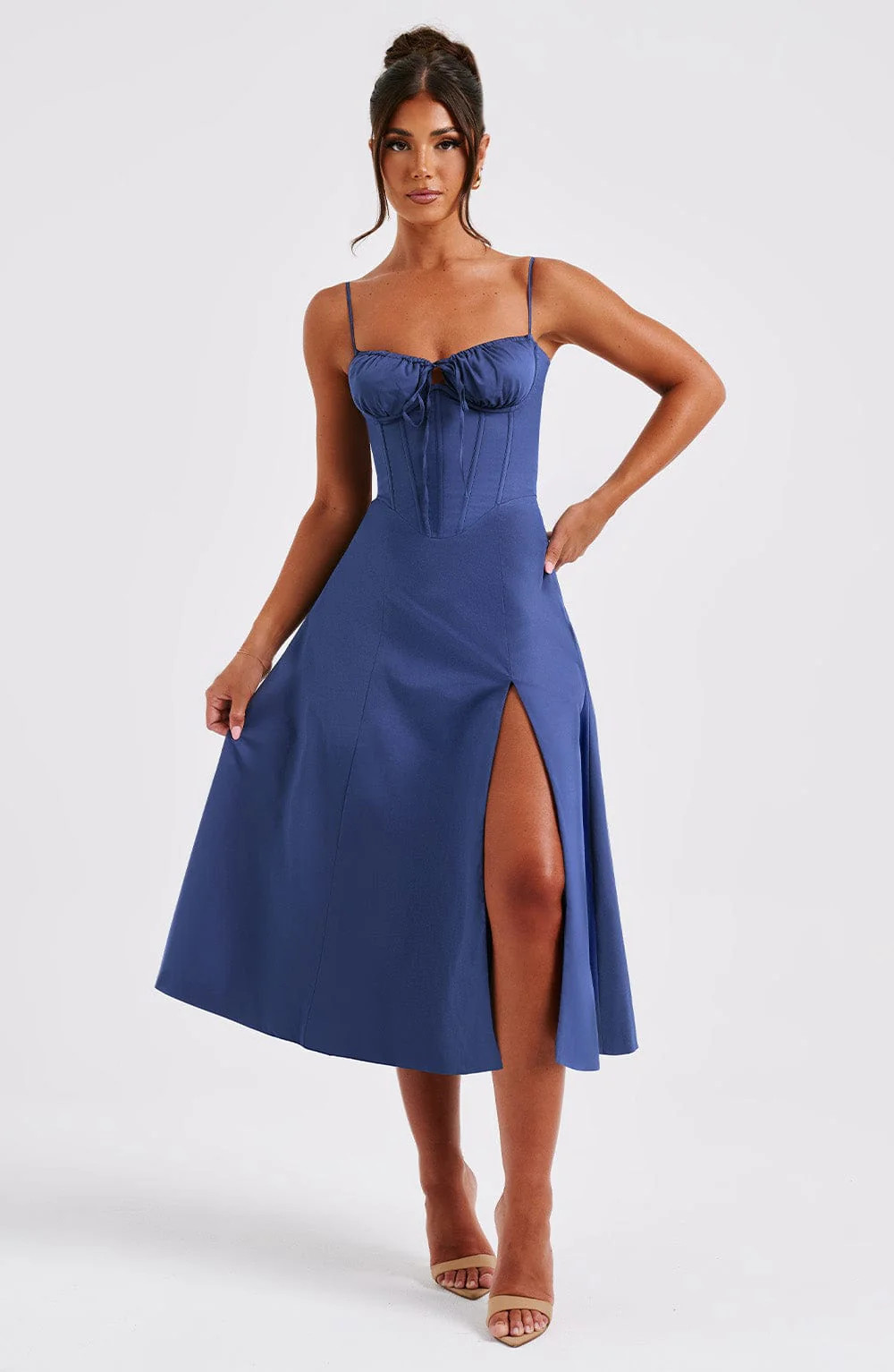 Deanna Midi Dress - Navy | Babyboo (global)