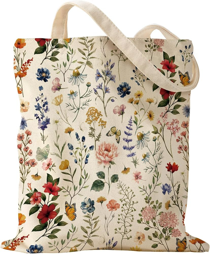 Miss Adola Aesthetic Canvas Tote Bag - Reusable Shoulder Tote Bag for Women Lady Casual Vacation,... | Amazon (US)