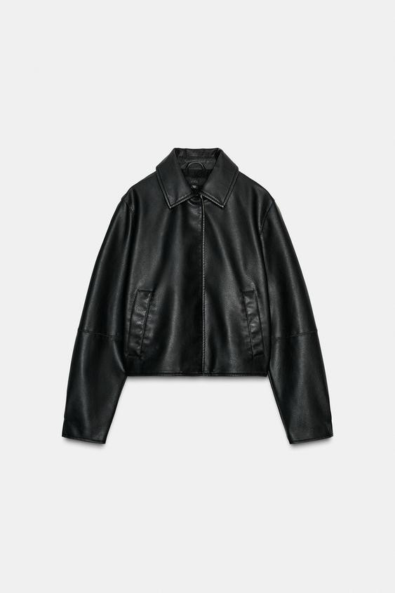 NEWFAUX LEATHER JACKET$ 79.90Black | 6318/287/800Add to cartAddComplete orderLapel collar jacket ... | Zara US