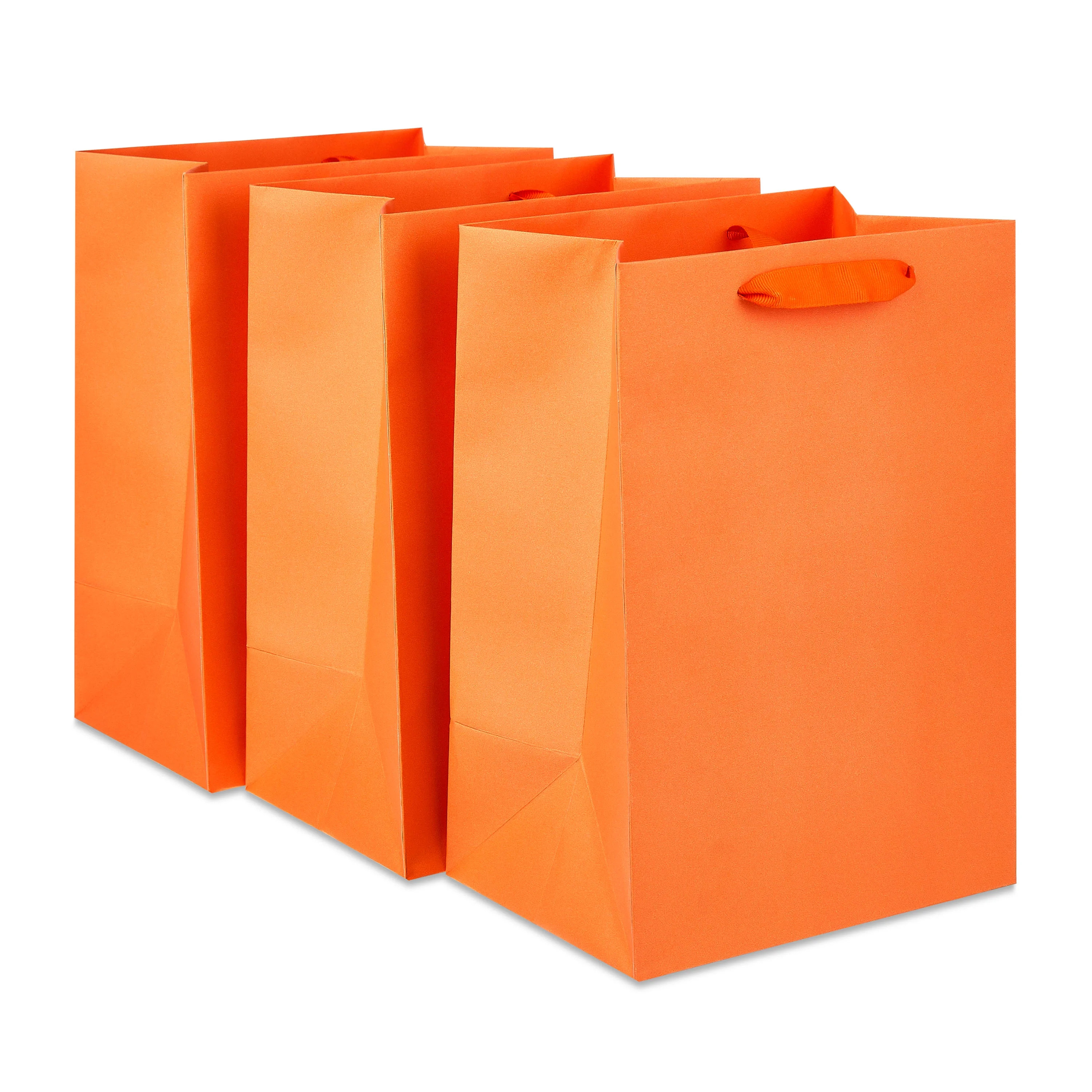 Large Orange Gift Bags, 7" x 10", 3 Count, by Way To Celebrate | Walmart (US)