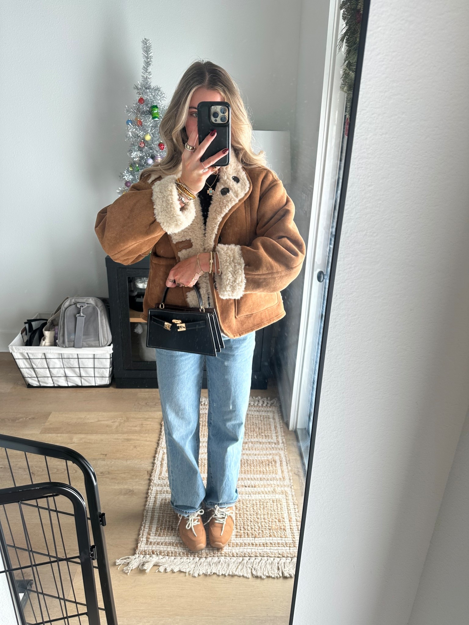 Amazon size small Chevara Women’s Reversible Double-Faced Jacket Stand Collar Long Sleeve Button Down Faux Suede Jacket Coat paired with my Aritiza jeans size 24 and my cuts clothing tomboy tee size xs in black my code is SLOANEV. My purse is my new Tory Burch purse and my shoes are old Walmart finds  

#LTKootd #LTKSaleAlert #LTKFindsUnder100