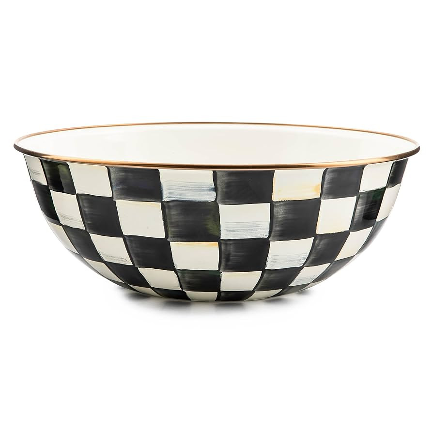 MACKENZIE-CHILDS Enamel Everyday Bowl, Serving Bowl for Entertaining, Extra-Large, Black-and-Whit... | Amazon (US)