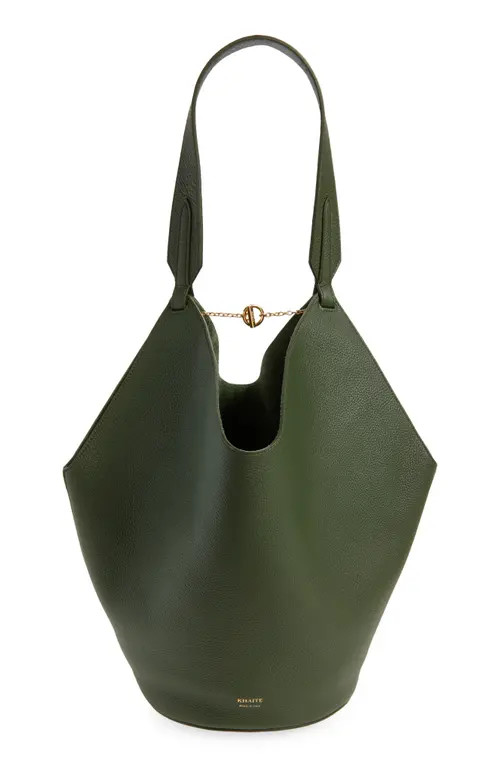 Khaite Small Lotus Leather Top Handle Bag in Bottle Green at Nordstrom | Nordstrom