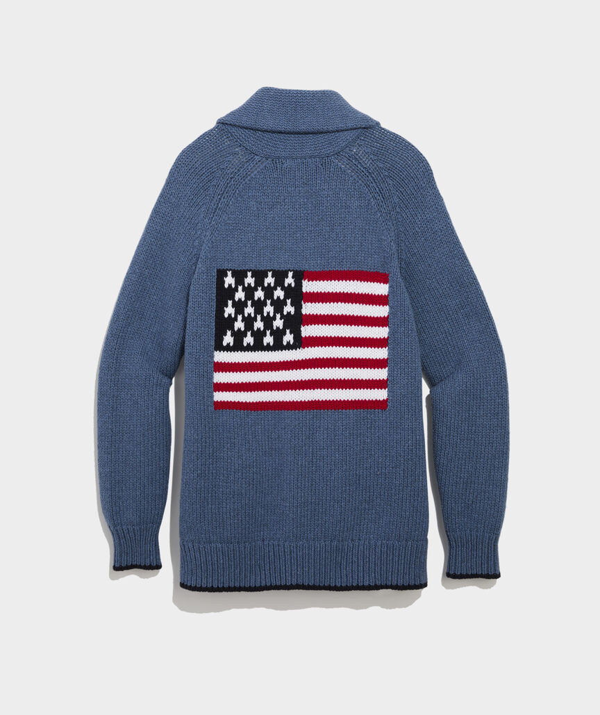 Flag Intarsia Shawl Cardigan | vineyard vines