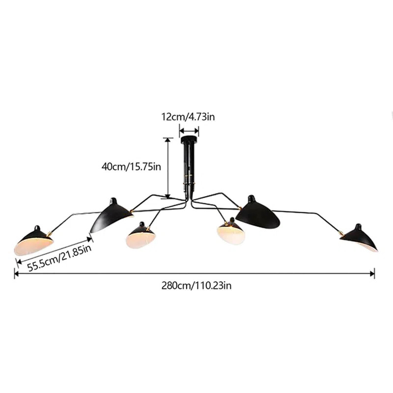 Industrial Style Chandelier Lighting Adjustable Spider Ceiling Loft Ceiling Light Rotable Lampsha... | Wayfair North America
