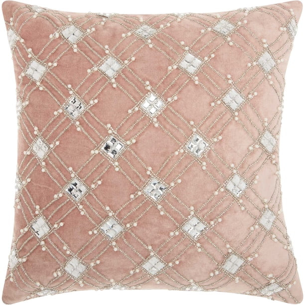 Nourison Couture Luster Diamond Lattice Rose Throw Pillow - Walmart.com | Walmart (US)