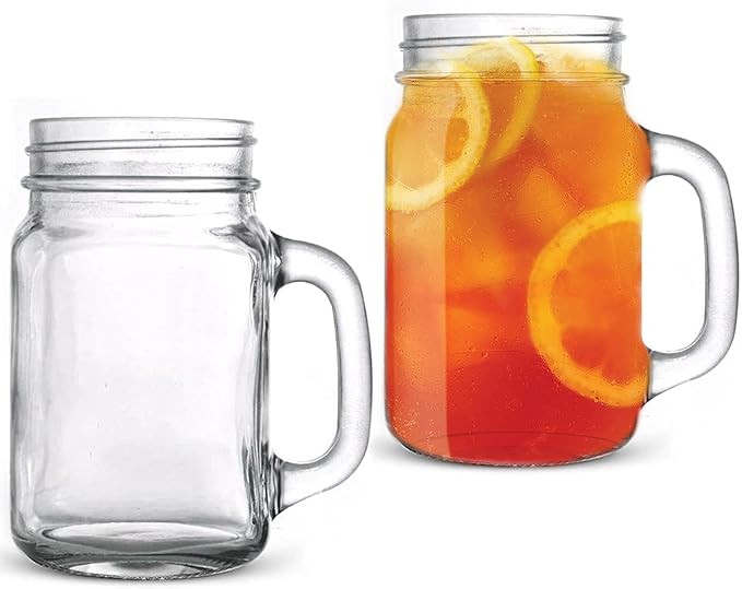 MEM WORLDSHOP 16 oz Regular Mouth Drinking Jars - (2 PACK) - Drinking Mason Jars Regular Mouth Mu... | Amazon (US)