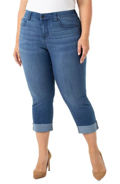 CHARLIE CROP WIDE ROLLED CUFF | Liverpool Jeans