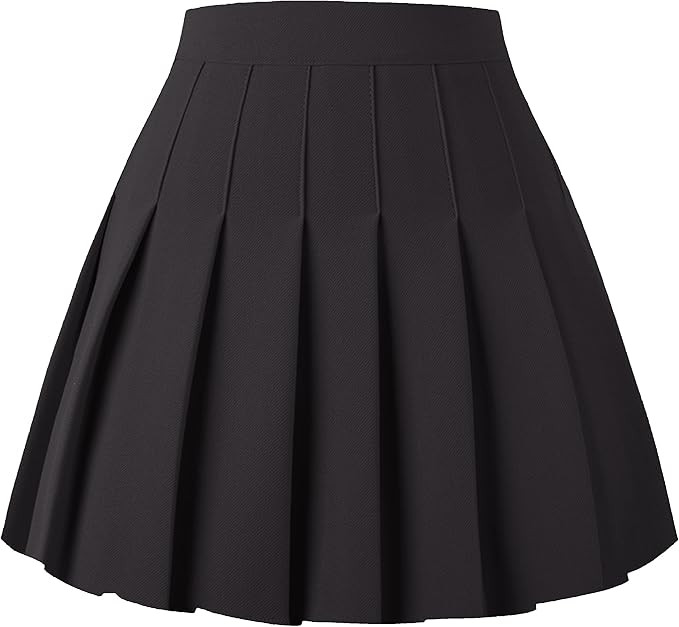 Girstunm Women's Pleated Skirt Mini Skater Basic Skirts High Waist School Girls Uniform Short Che... | Amazon (US)