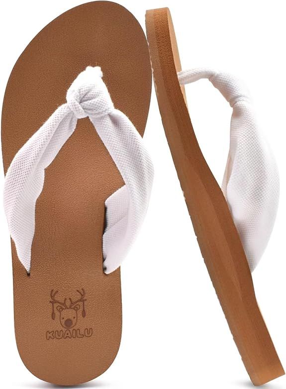 KuaiLu Women's Yoga Foam Flip Flops with Arch Support Thong Sandals Non-Slip | Amazon (US)