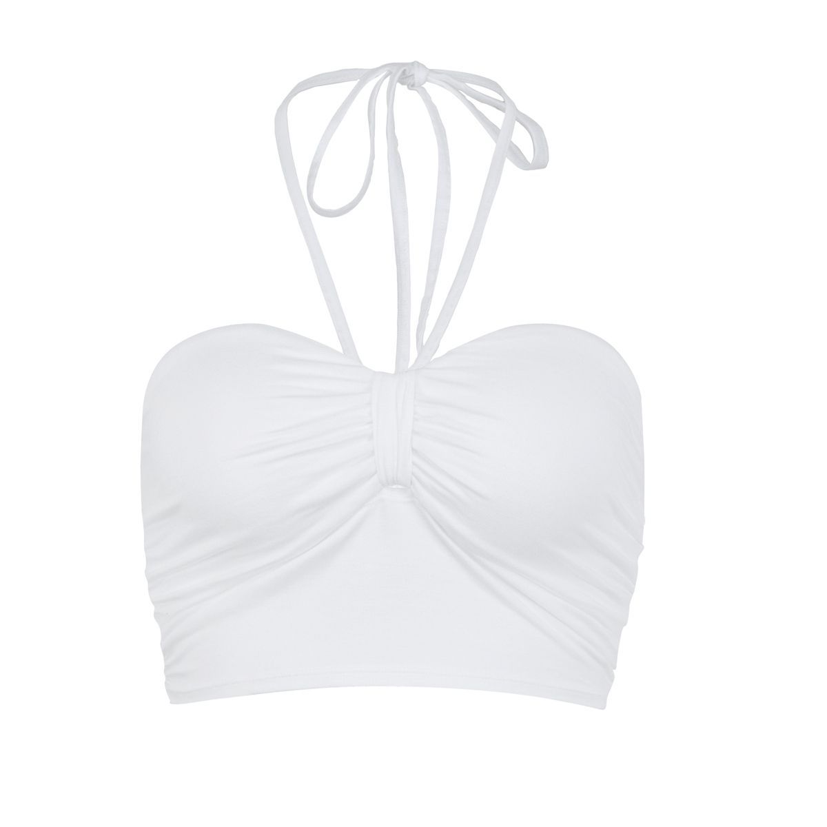 Women's Cropped Halter Top - Lucent White | Target
