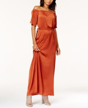 Bar Iii Off-The-Shoulder Maxi Dress, Created for Macy's | Macys (US)