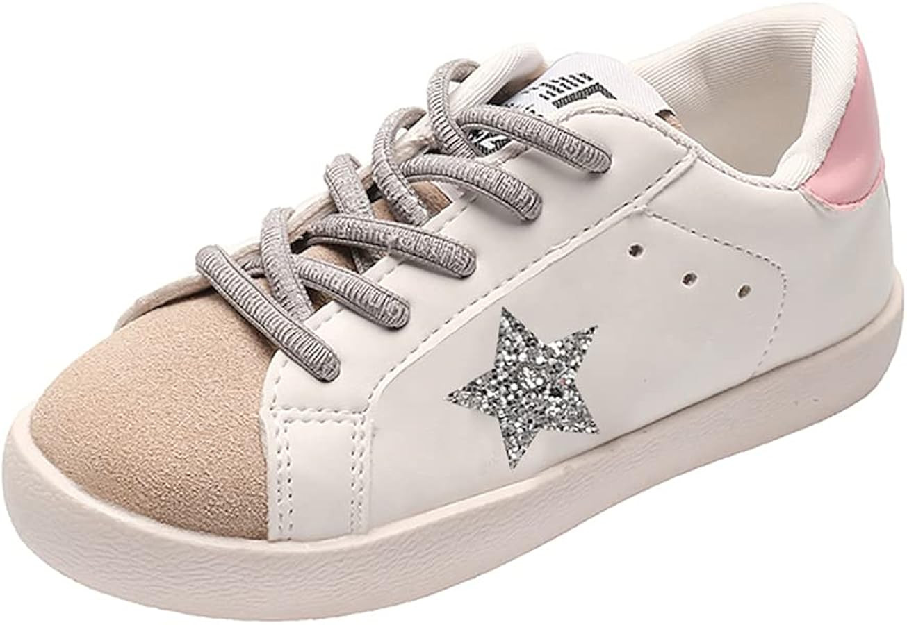 Kids Sparkle Star Sneakers Casual Sports Running Shoes for Girls Boys | Amazon (US)