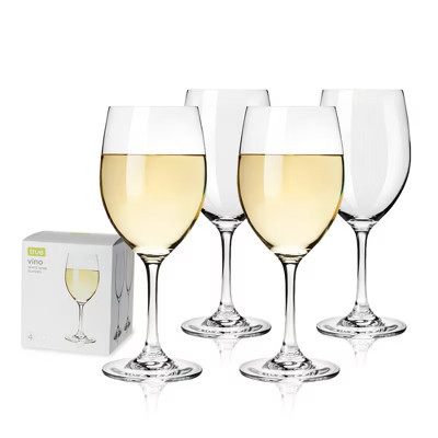 True Vino Set of 4 White Wine Glasses, 14 oz Drinking Glasses for Birthday, Dinner Party, Home Bar, Wedding Gifts, Host Essentials, Stemmed Glassware | Target