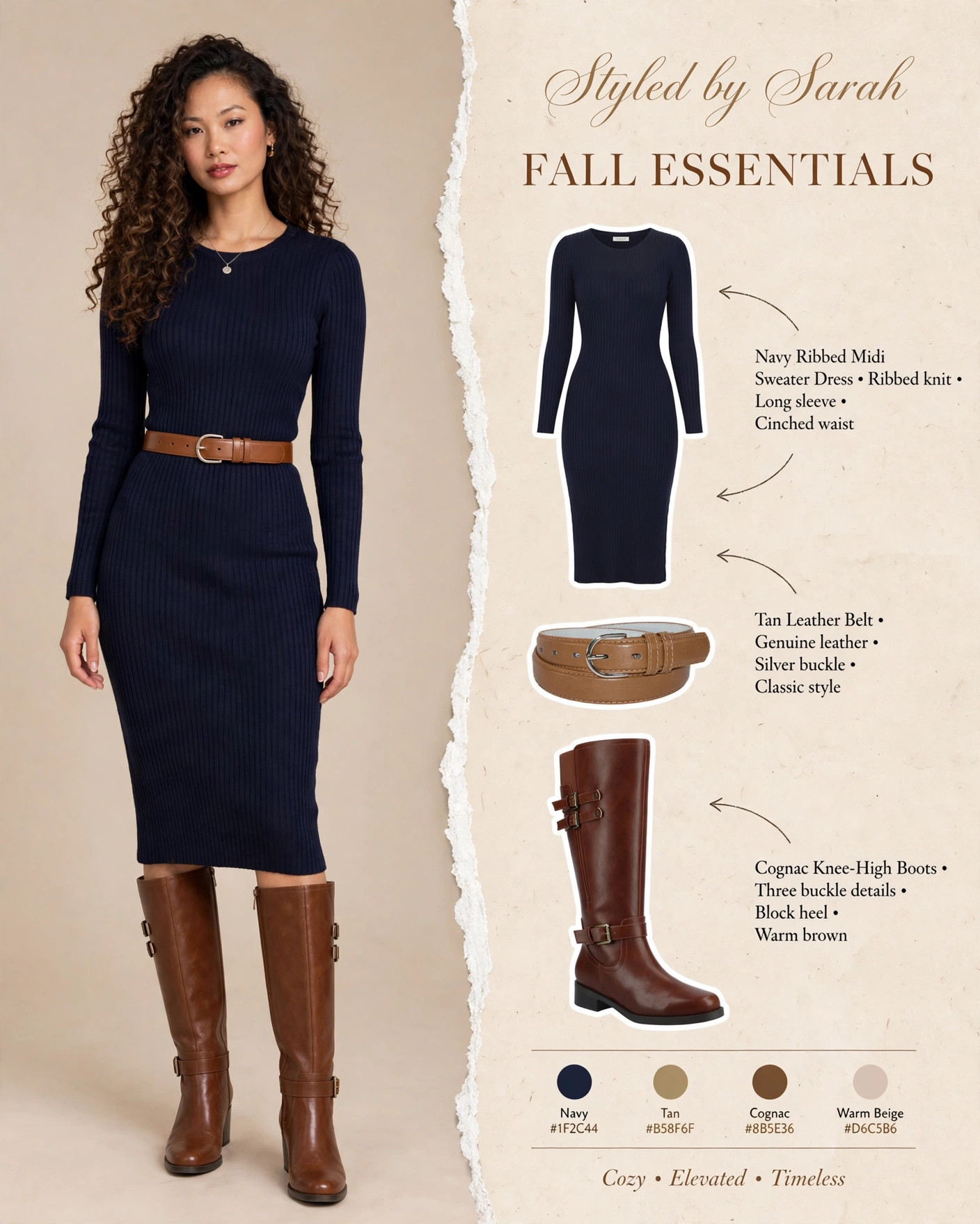 Navy Sweater Dress & Tan Belt — Shop my look below! #StyledBySarah #FallFashion #LTKFinds
Affiliate links — I earn from qualifying purchases 

 