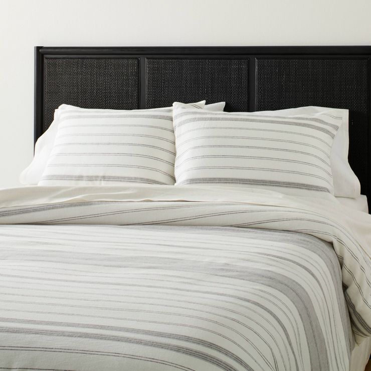 Alternating Pinstripe Comforter & Sham Set Gray/Cream - Hearth & Hand™ with Magnolia | Target