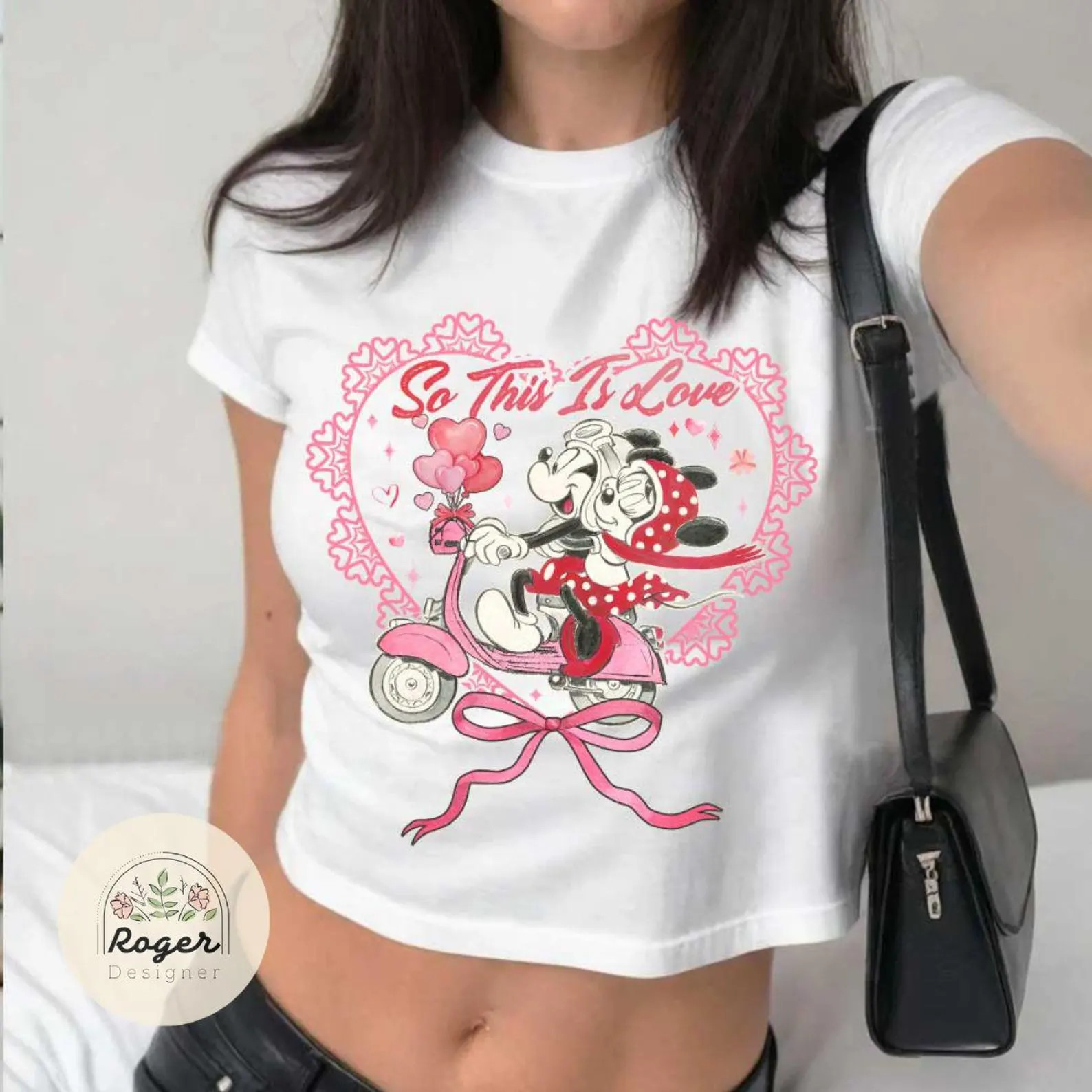 Coquette bow Disney Mickey Minnie Valentine Baby tee, Disney couple WDW Disneyland sweethearts ni... | Etsy (US)