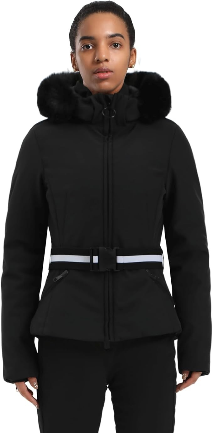 GSOU SNOW Women's Ski Jacket Snowboard Warm Winter Short Slim Snow Coat Jacket Mountain Windproof... | Amazon (US)