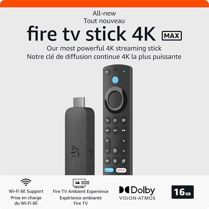 All-new Amazon Fire TV Stick 4K Max streaming device, supports Wi-Fi 6E, Ambient Experience, free... | Amazon (CA)