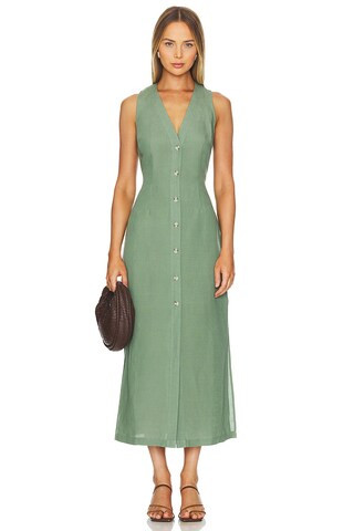 Air Linen Button Down Maxi Dress in Sea Spray | Revolve Clothing (Global)
