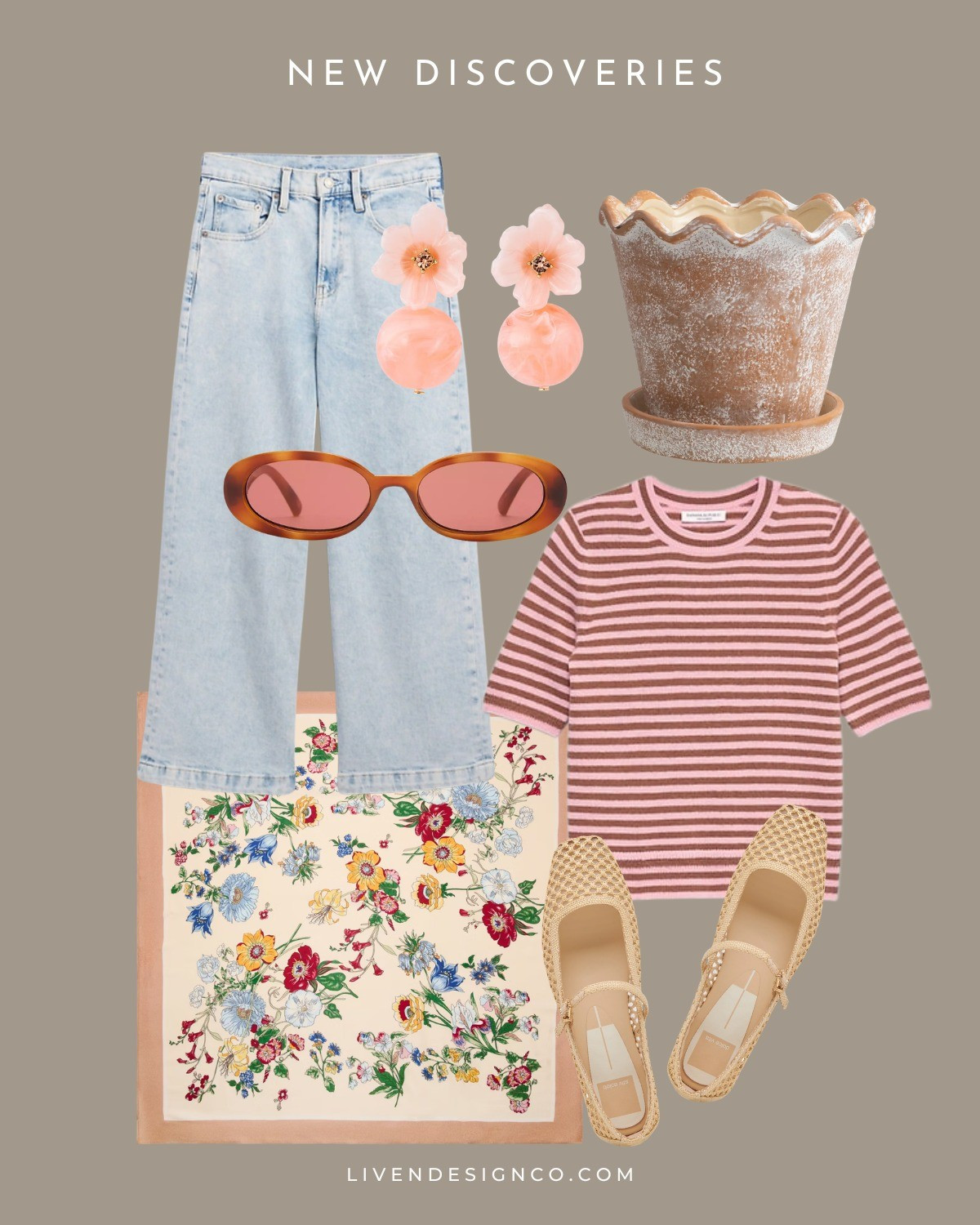 New discoveries. Striped short sleeve sweater. Ruffled terracotta planter. Walmart home. Floral scarf. Woven ballet flats. Pink sunglasses 

#LTKSeasonal #LTKHome #LTKSaleAlert