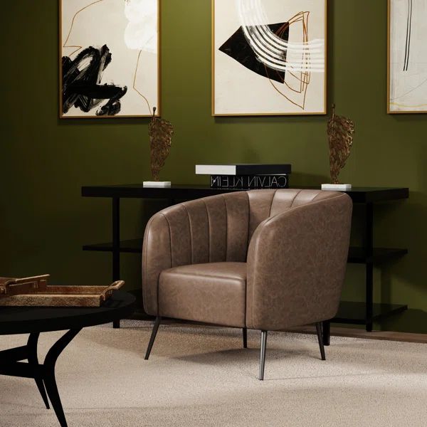 Samouri Modern Channel Tufted Barrel Accent Chair | Wayfair North America