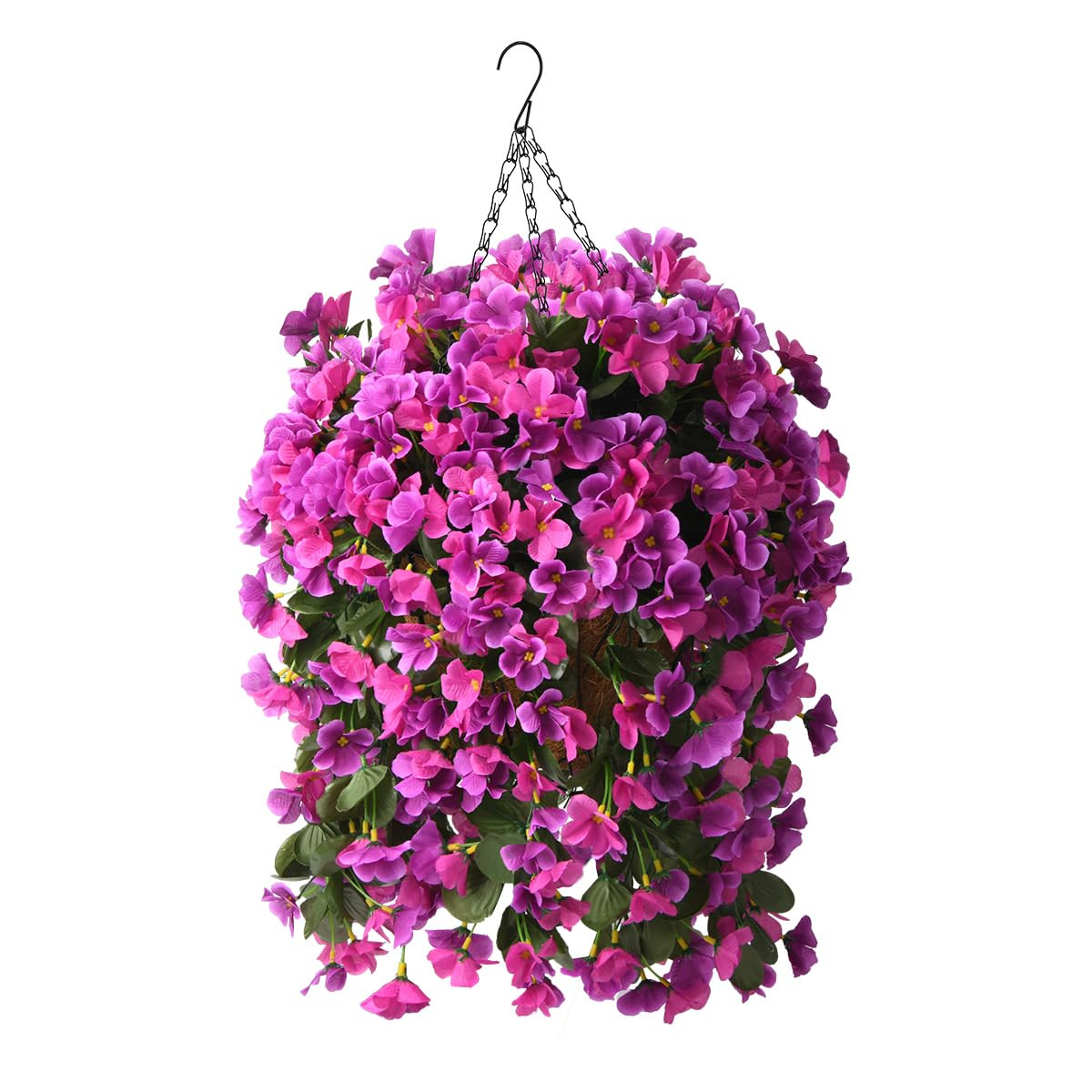 INQCMY Artificial Fake Hanging Plants Flowers Basket for Spring Summer Outdoor Outside Decoration,Faux Silk Begonia Flower in Planter Look Real UV Resistant for Home Porch Patio Balcony Yard Decor | Amazon (US)