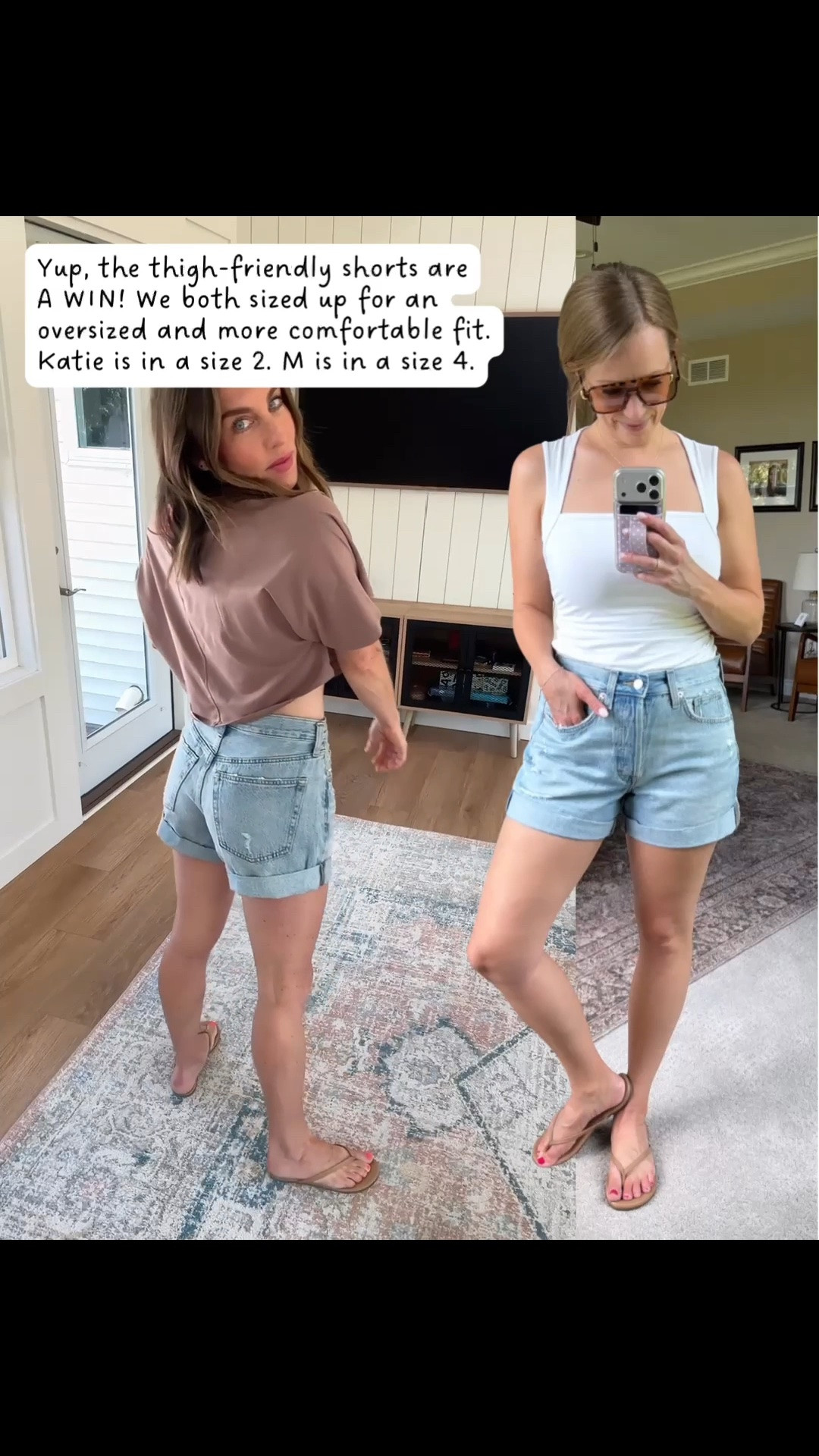 We both love these shorts! Size up one size!
