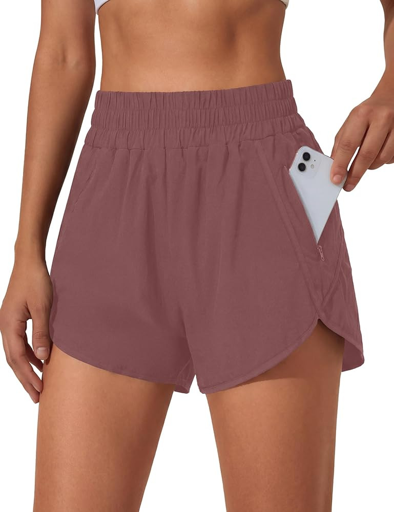 BMJL Women's Running Shorts Elastic High Waisted with Pockets, 2.5" Sporty Workout Quick Dry Athl... | Amazon (US)