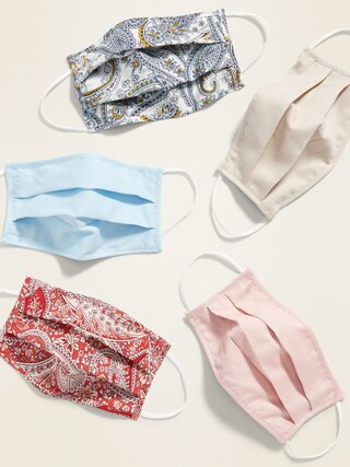 Variety 5-Pack of Triple-Layer Cloth Pleated Face Masks for Adults | Old Navy (US)