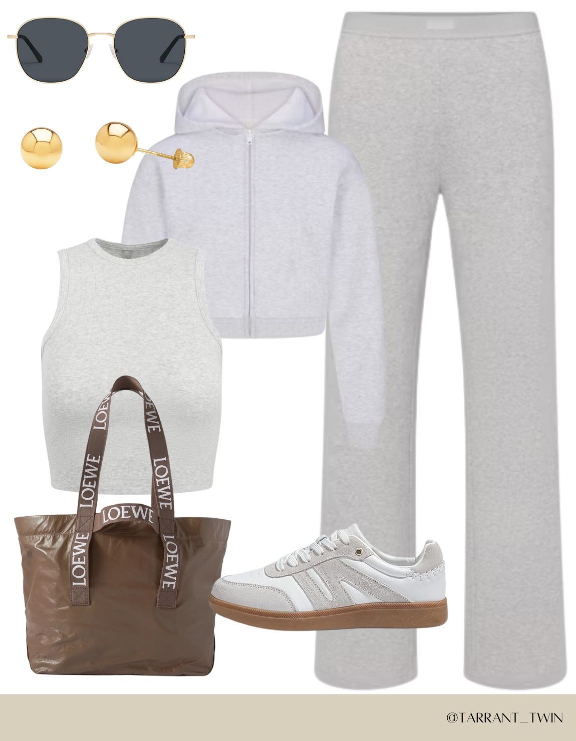 Casual Luxe: Elevated Loungewear You Can Wear Anywhere ✨

Comfort meets style in this neutral athleisure outfit perfect for errands, coffee runs, or laid-back weekends. Featuring cozy wide-leg sweatpants, a cropped hoodie, classic white sneakers, and statement accessories like the LOEWE tote and gold ball stud earrings, this look is effortlessly put-together and chic. Style this set for a polished off-duty vibe that’s equal parts functional and fashionable. ❤️

#LoungewearStyle #ChicAthleisure #NeutralOutfitInspo #CasualOOTD #TravelOutfitIdeas #WeekendStyle #CozyAndChic #MinimalistFashion #StreetStyleLook #LOEWEBag #EverydayStyle #WhiteSneakerTrend #ComfortableFashion #ElevatedBasics #TarrantTwinStyle #LTKStyle #LTKOutfit #LTKFashion #EffortlessOutfits #ModernWardrobe

#LTKFindsUnder50 #LTKStyleTip #LTKActive