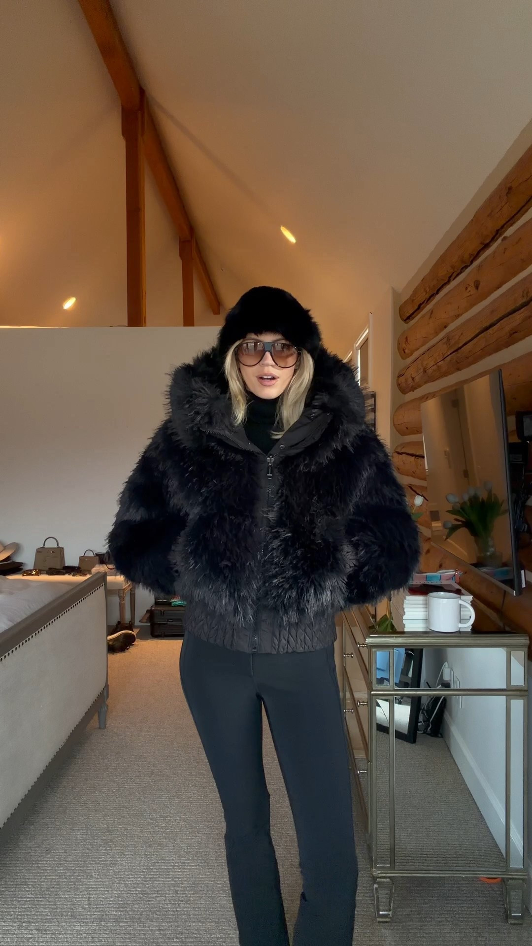 Snow bunny in all black today 