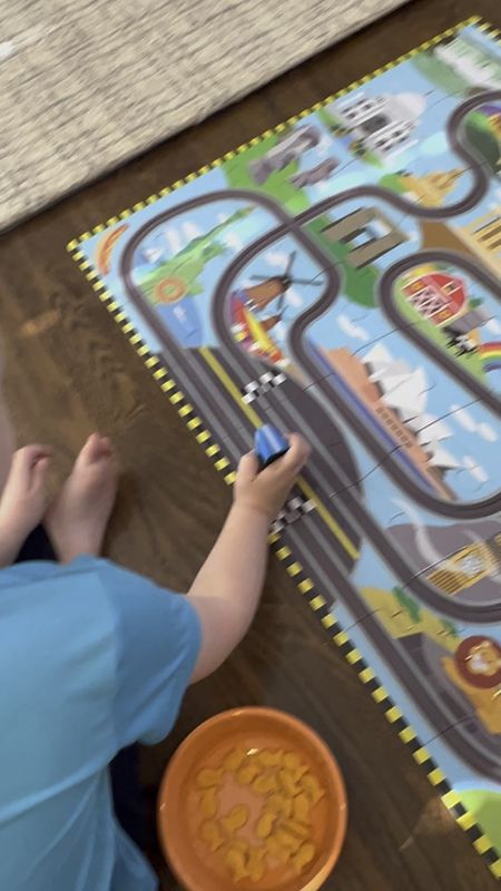 Playing with the coolest puzzle today! You build the puzzle and it becomes a race track. My kiddo has been having so much fun with this! They have a few other courses too. 

#LTKVideo #LTKfamily #LTKkids