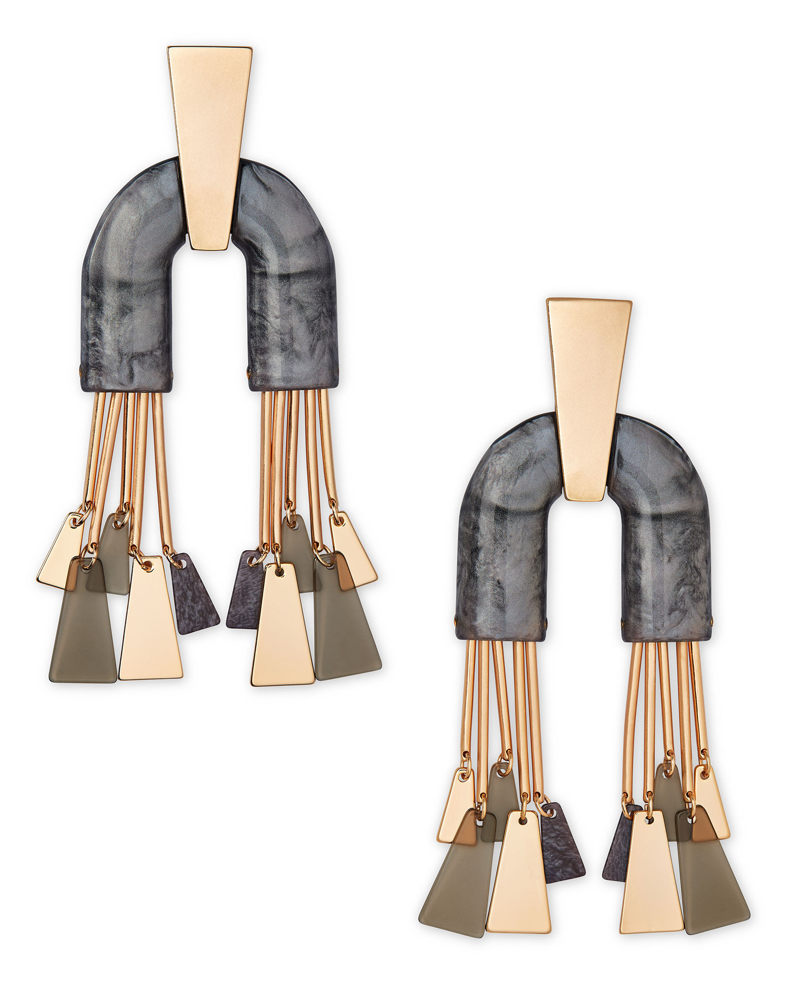 Conner Rose Gold Statement Earrings in Black Mix | Kendra Scott